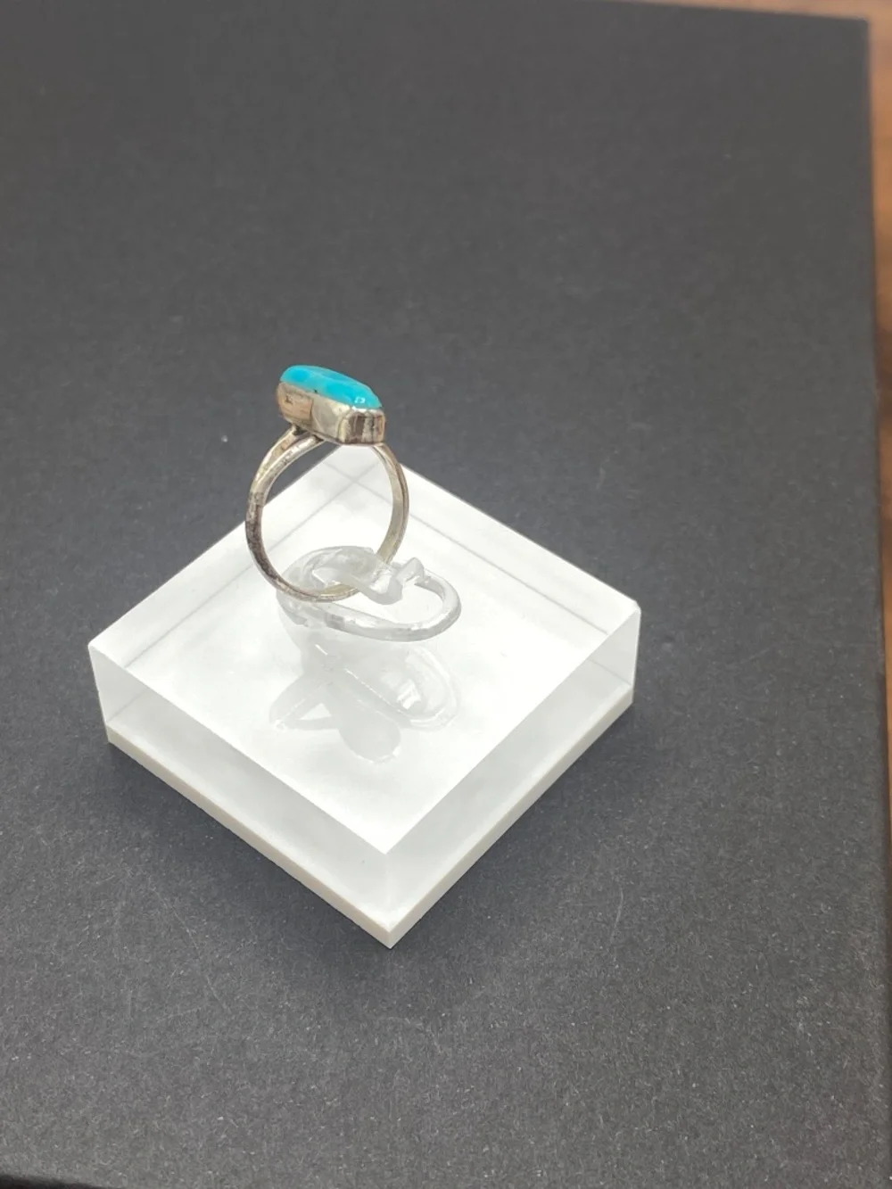 Vintage Sterling Silver Turquoise Pinky Child Ring Southwestern Old Handmade